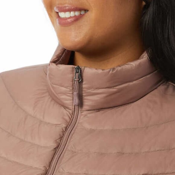 32 Degrees Womens Down Jacket Metallic Taupe Plus Sizes NWT - Picture 4 of 5